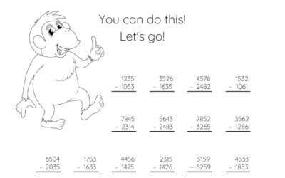 Subtracting 4 Digit Numbers – With Regrouping