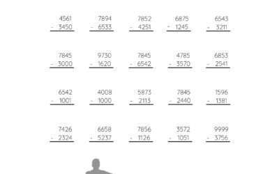 Subtraction in Columns – Subtracting 4 Digit Numbers