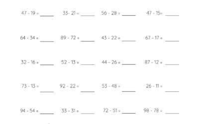Subtracting with Numbers Between 10 and 100
