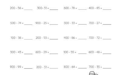 Subtracting 2-Digit Numbers From Whole Hundreds