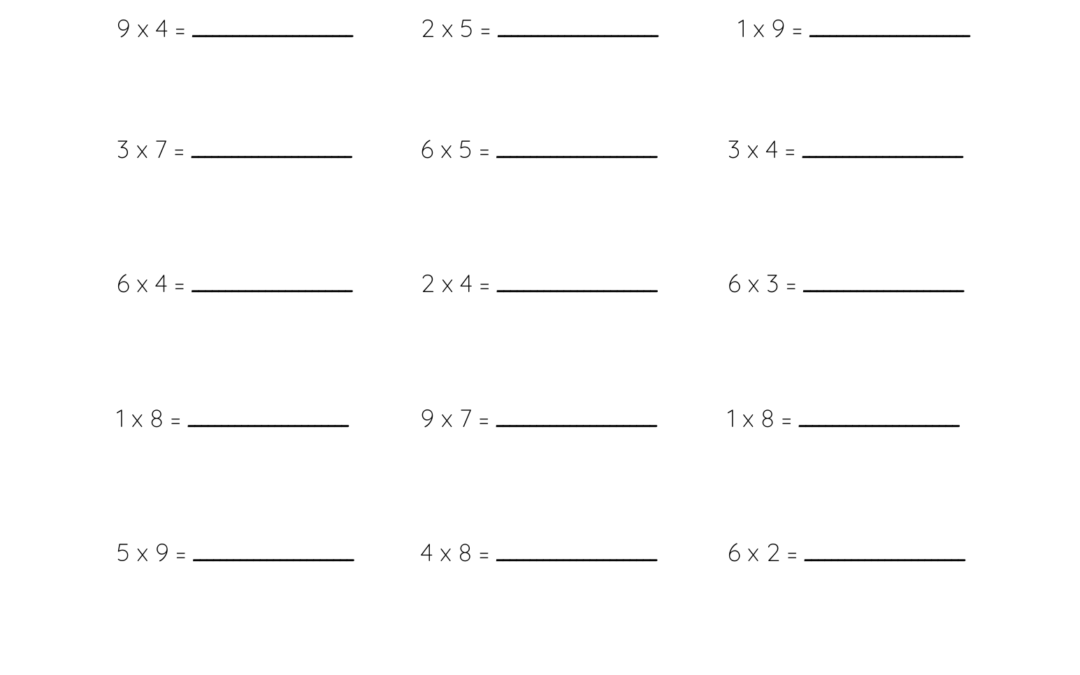 Multiplication Practice Worksheet Multiply 1-10