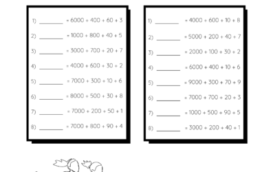 Place Values Worksheet – Building 4 Digit Numbers