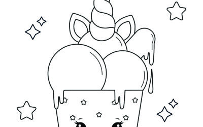 Bowl of Ice Cream Unicorn Coloring Page