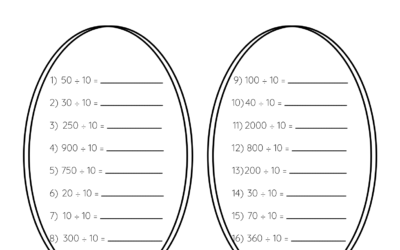 Division Worksheet – Dividing by 10