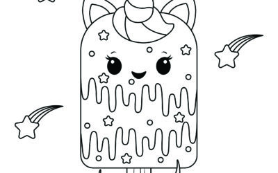 Ice cream Bar Unicorn Coloring Page