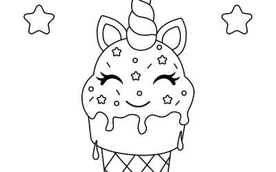 Ice cream Unicorn Coloring Page