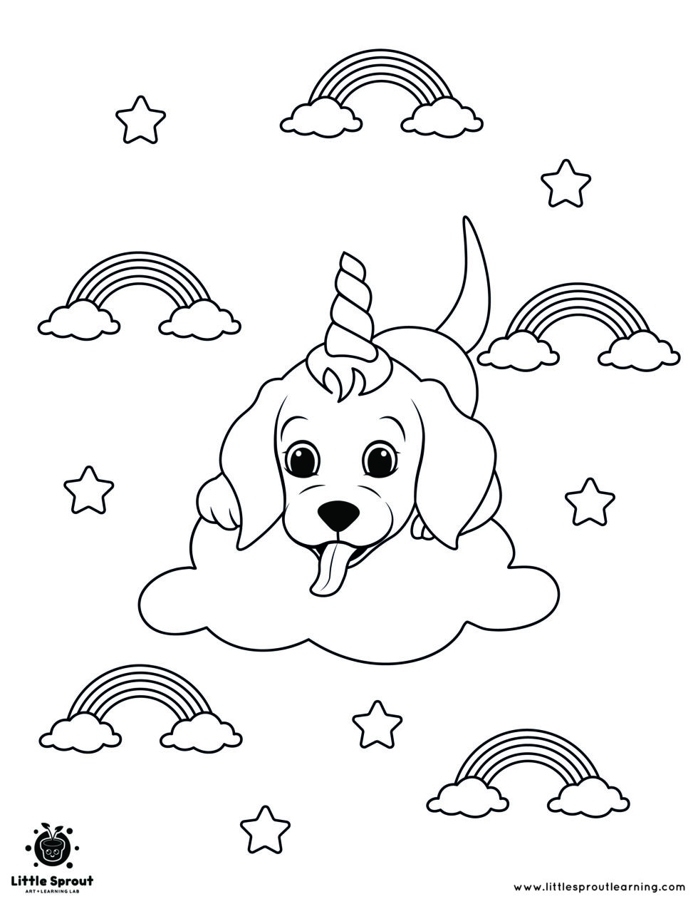 The Best Unicorn Coloring Page | Little Sprout Art
