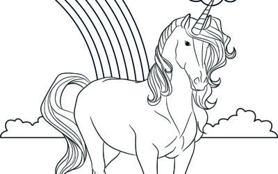 Realistic Unicorn Coloring Page