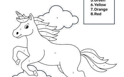 Unicorn Color By Number Easy