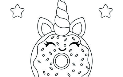 Unicorn Donut Coloring Page