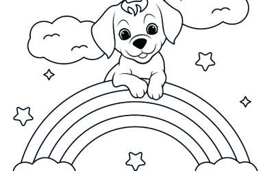 Unicorn Dog Coloring Page
