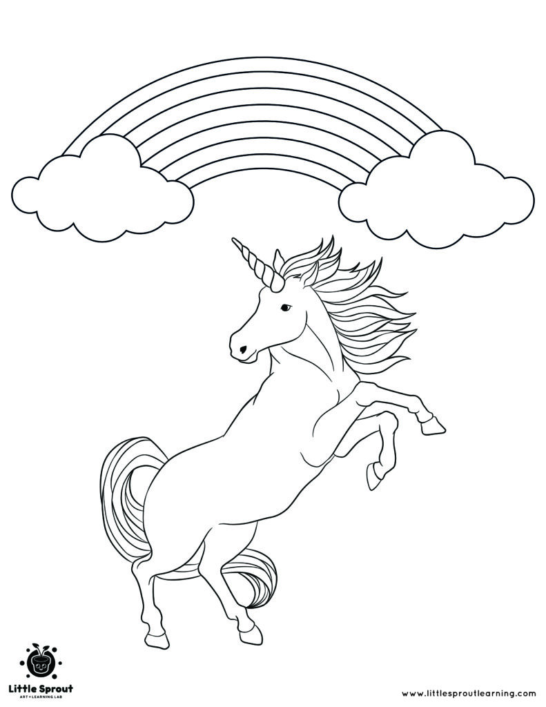 Wild Unicorn Coloring Page - Little Sprout Learning