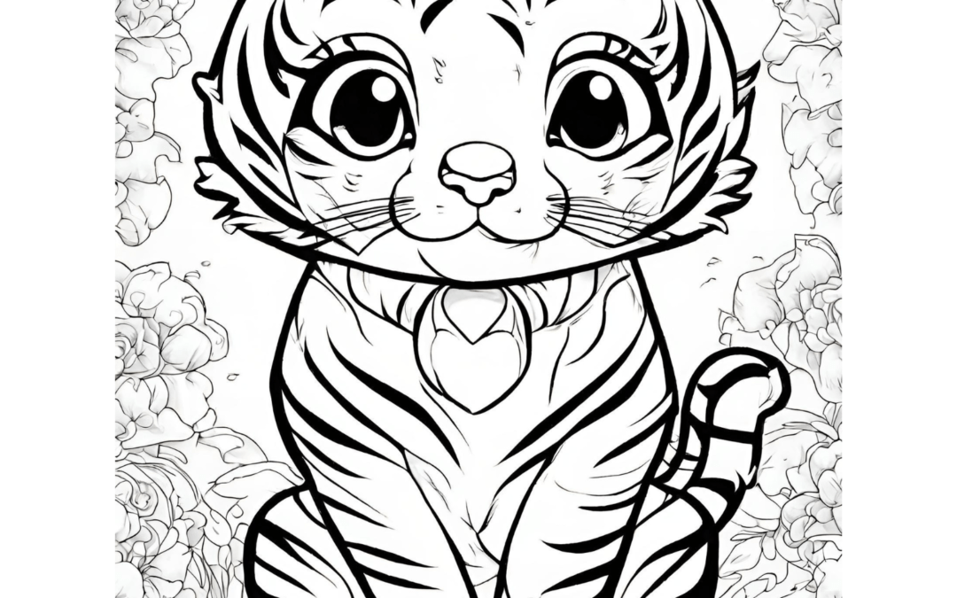 Cute Tiger Coloring Page Free