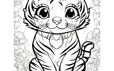 Cute Tiger Coloring Page