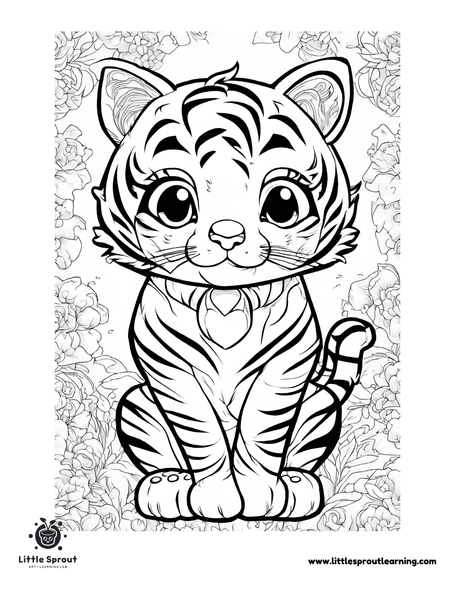 Cute Tiger Coloring Page