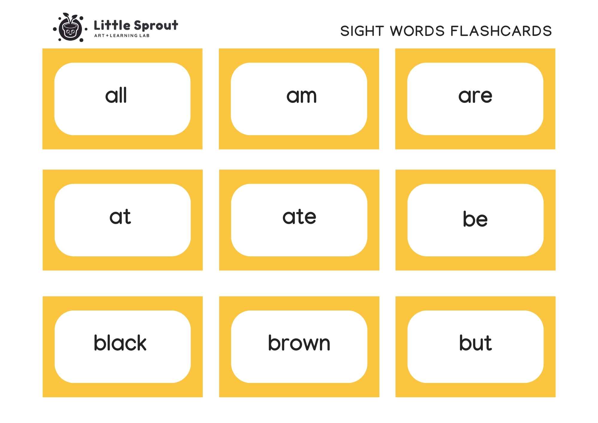 Primer Sight Words Flashcards