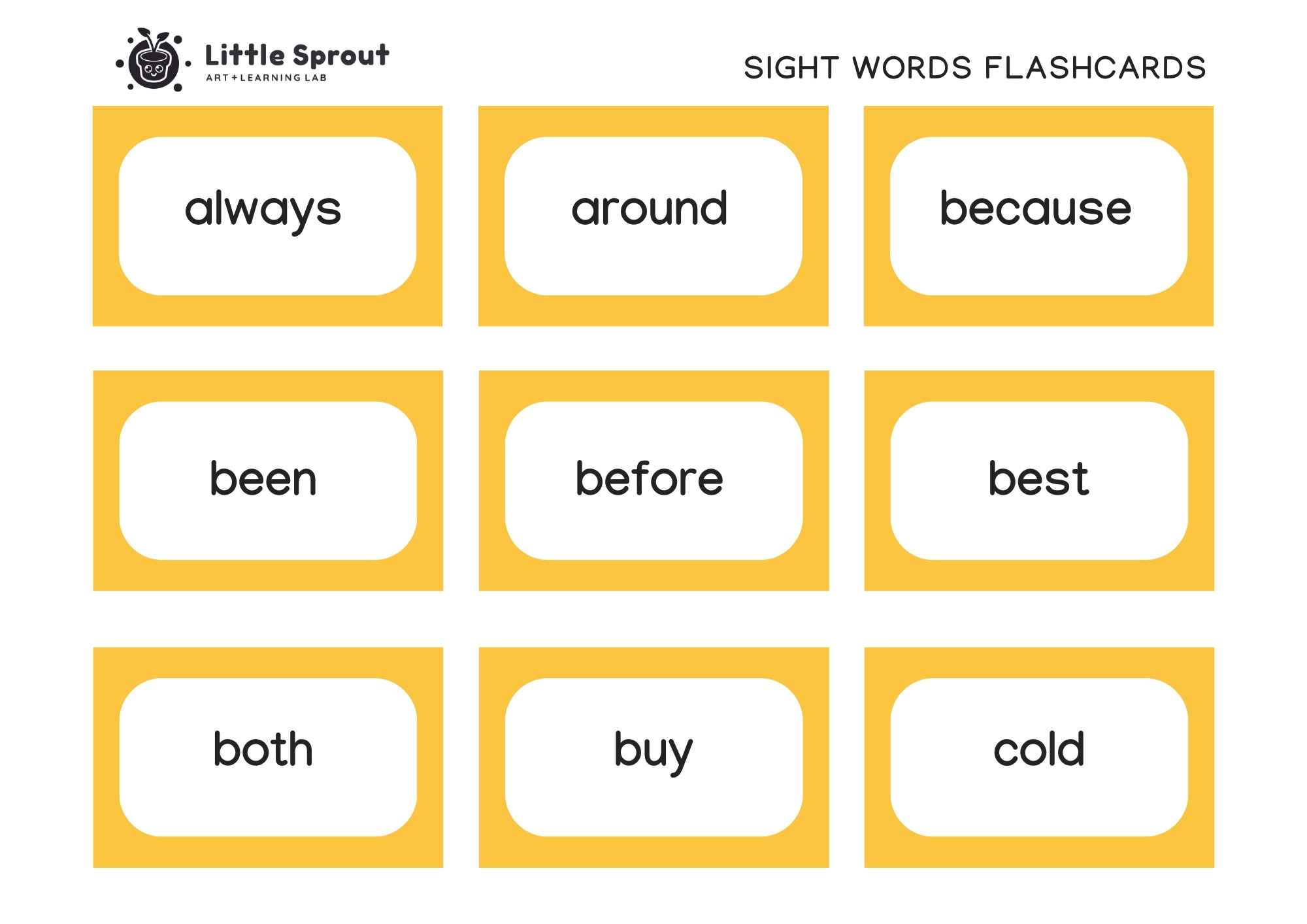 Second Grade Sight Words Flashcards Free Printable