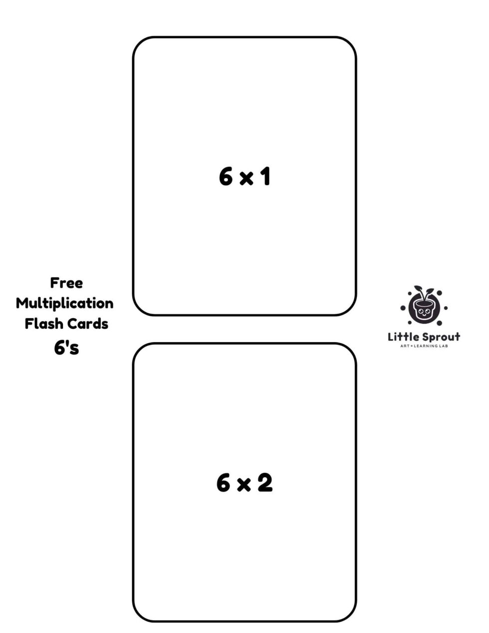 Free printable multiplication flash cards little sprout art