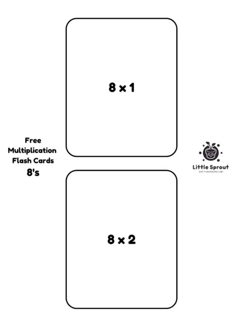 Free Printable Multiplication Flash Cards - Little Sprout Art ...