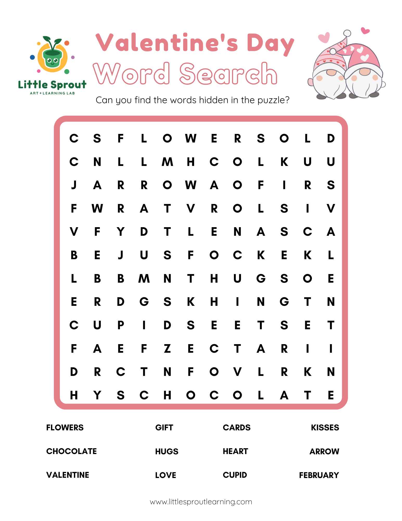 Best Valetines Day Word Search