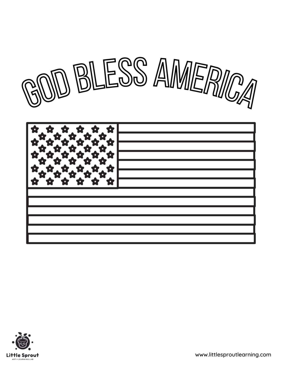 Best 10 American Flag Coloring Pages | Little Sprout