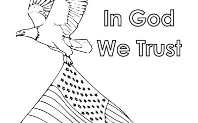 Eagle and USA Flag Coloring Sheet