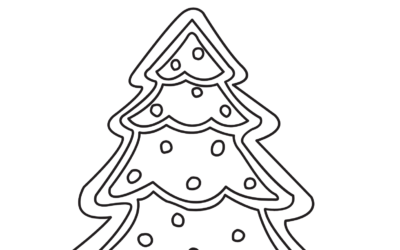 Printable Cookie Christmas Tree Coloring Page