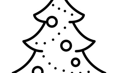 Bold Simple Christmas Tree Coloring Page