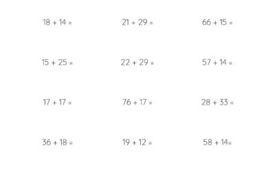 2 Digit Mental Math Addition With Carrying