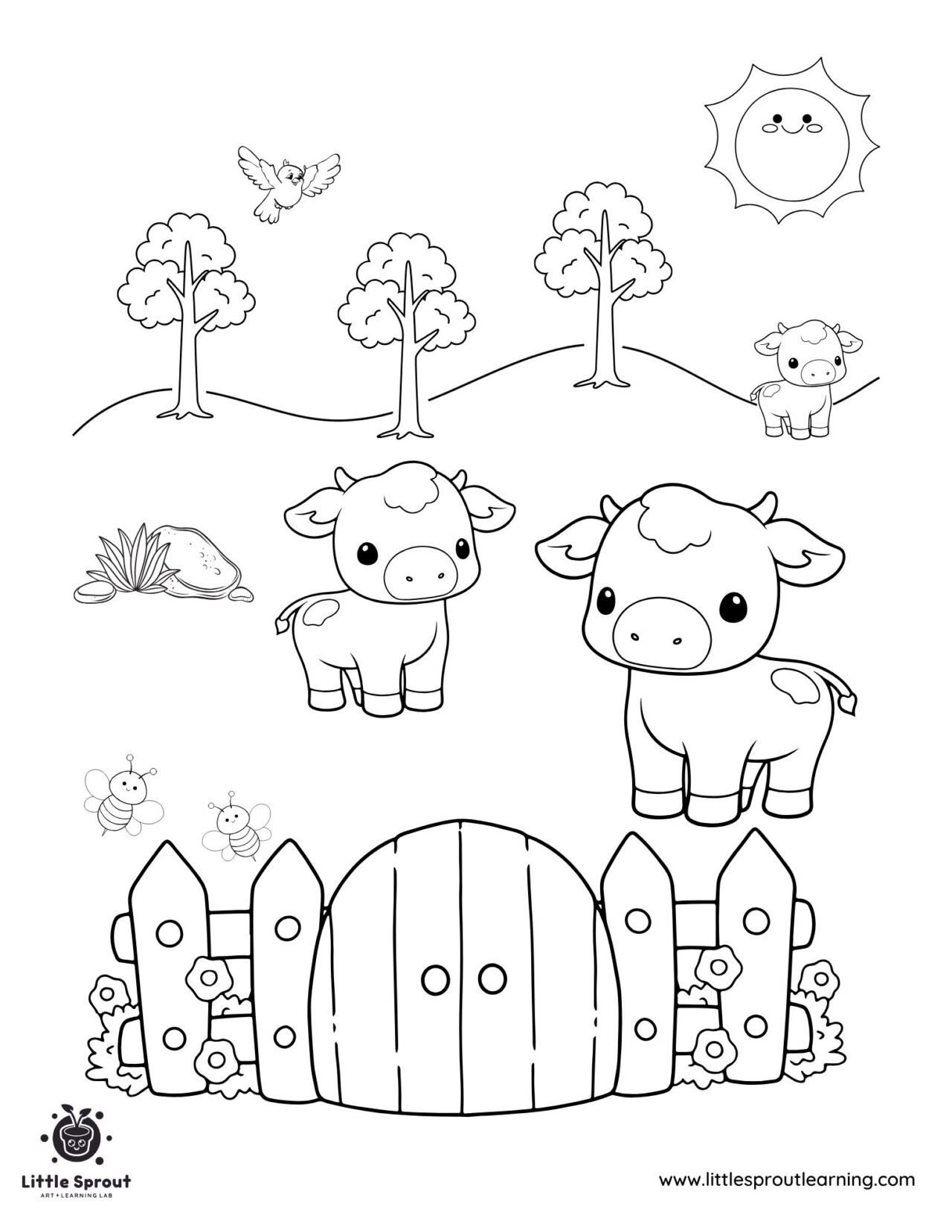 Top 30 Cow Coloring Pages - Little Sprout Art + Learning Lab