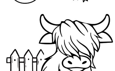 Highland Cow Coloring Page
