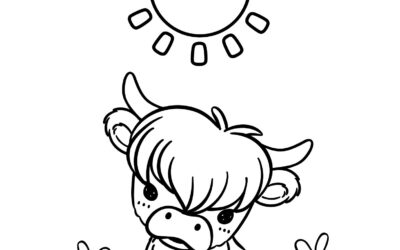 Best Highland Cow Coloring Page for Kids