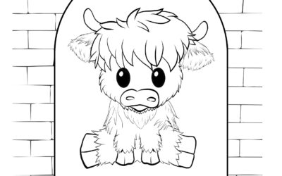 Highland Cow Coloring Sheet