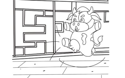 Karate Cow Coloring Page
