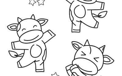 Kawaii Cow Coloring Page