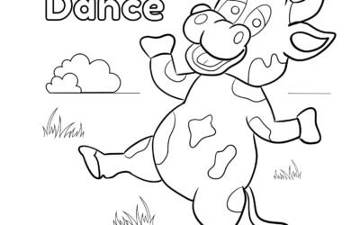 Silly Dancing Cow Coloring Page