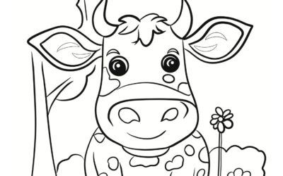 Smiling Cow Coloring Page