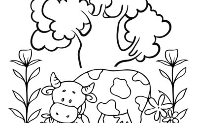 Eating Cow Coloring Page