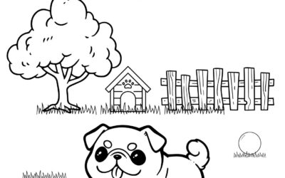 Cute Pug Coloring Page