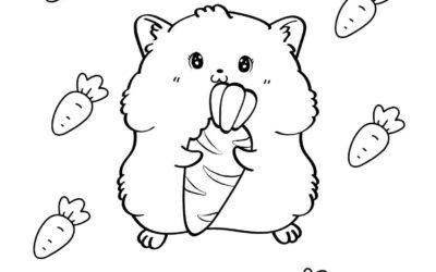 Adorable Hamster Coloring Page