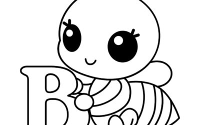 B is for Bee Alphabet Coloring Page