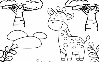 Childrens Giraffe Coloring Page