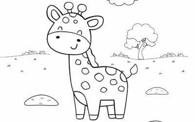 Cute Giraffe Coloring Page