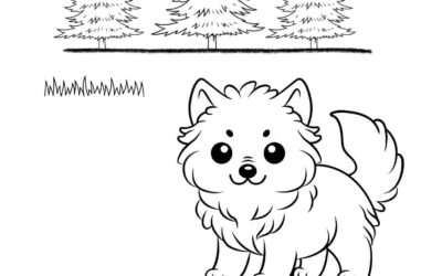 Drinking Wolf Coloring Page