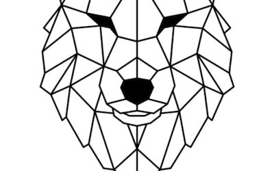 Geometric Wolf Face Coloring Page