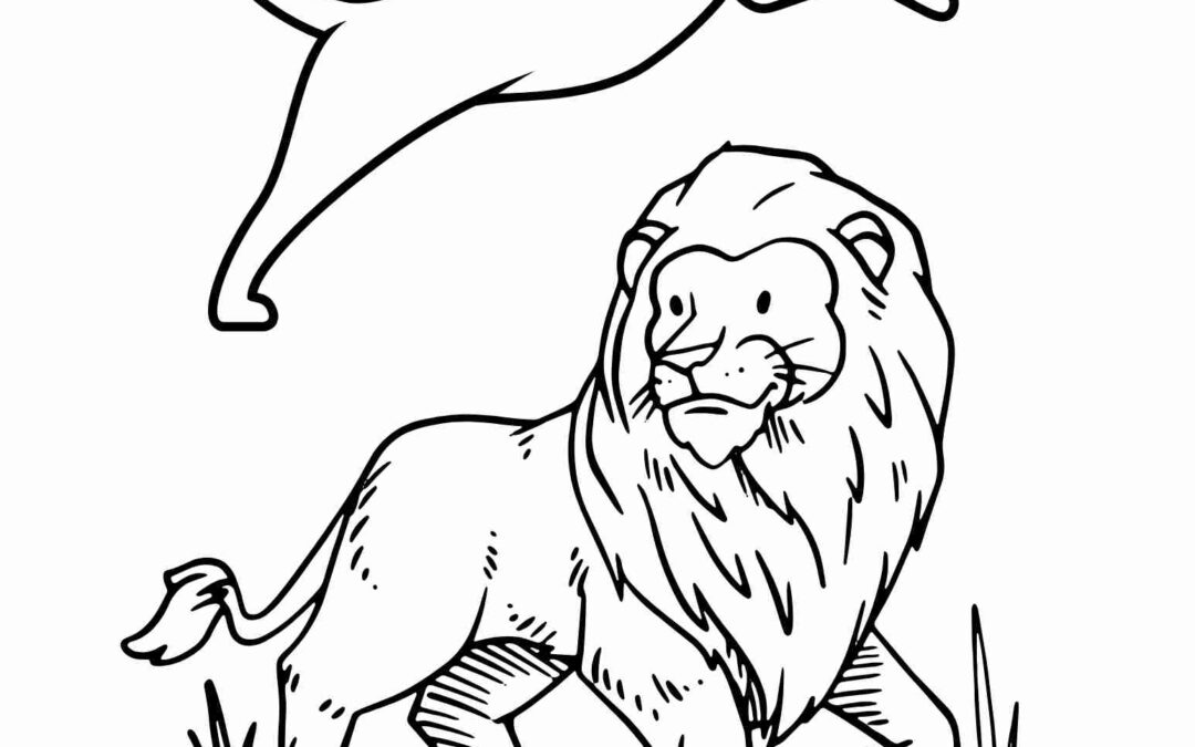 Handsome Lion coloring Page