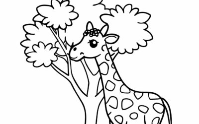 Happy Giraffe Coloring Page