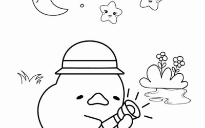 Kawaii Duck Coloring Page