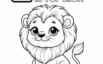 L is for Lion Coloring Page