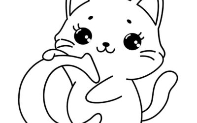 C is for Cat Alphabet Coloring Page